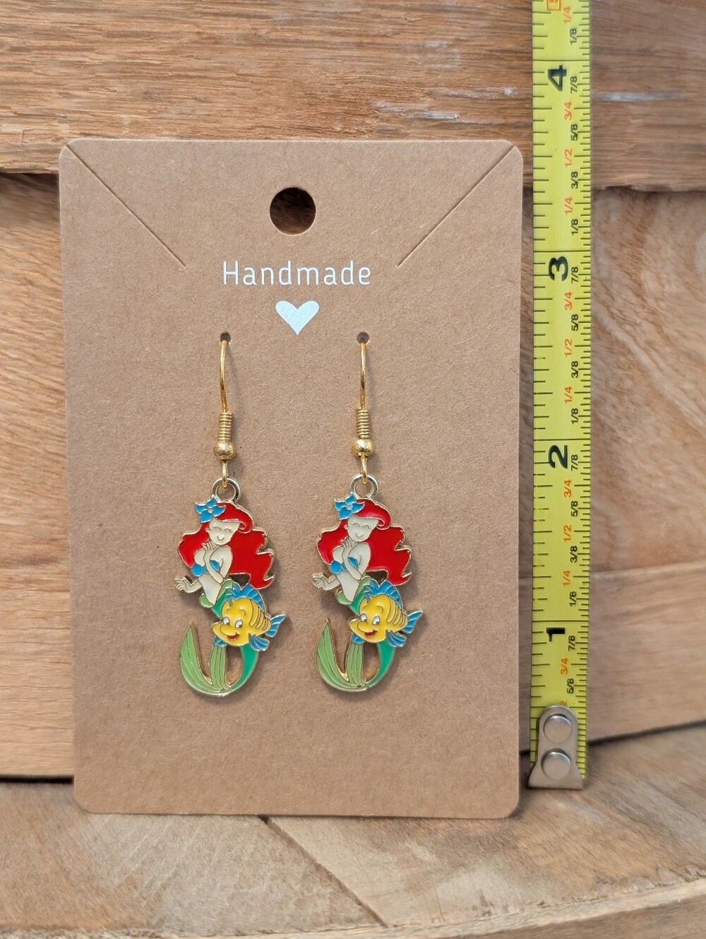 Disney The Little Mermaid Enamel Metal Earrings NEW